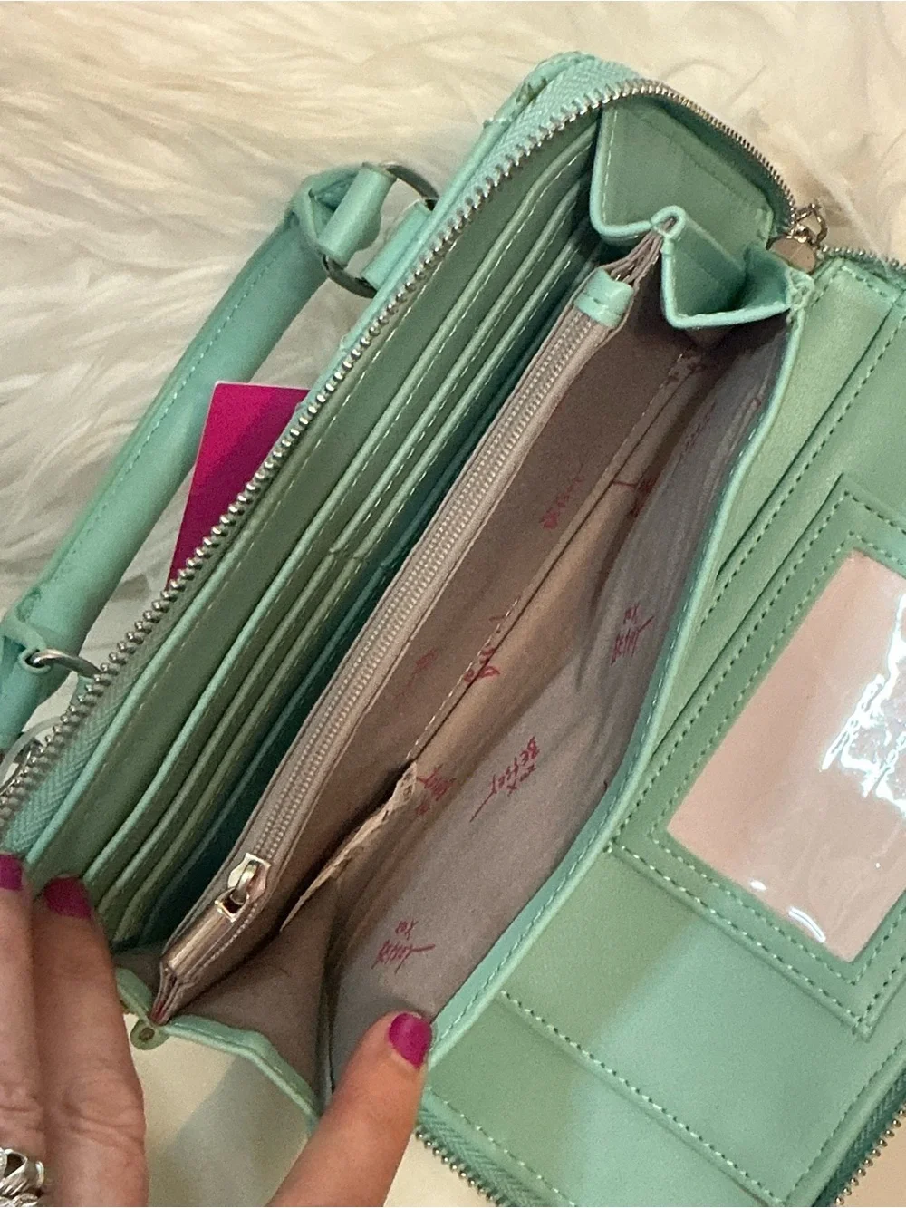 Betsey Johnson NWT XOLAYLA Mint Quilted Leather Top-Handle Mini Crossbody Bag